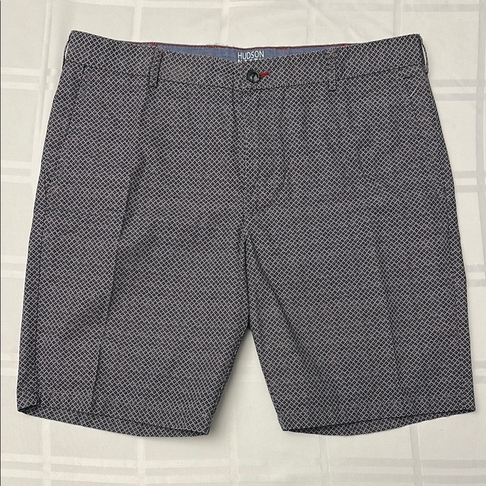 Men's Navy & Gray Patterned Shorts